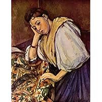 Amazon.co.jp: 12 枚の絵画 肘で休む若いイタリアの少女 ポール